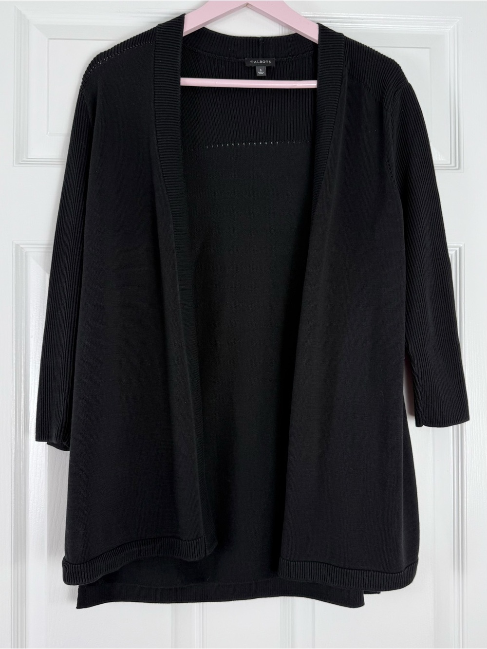 Talbots Black Open-Front Women's Cardigan Sweater